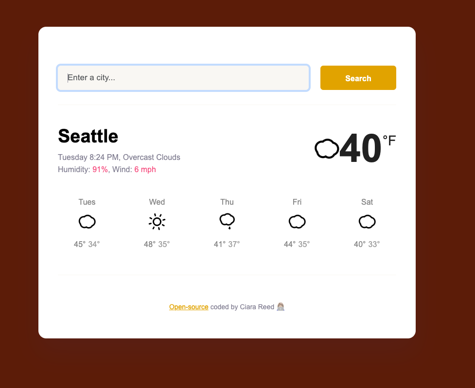 Weather App Project Preview